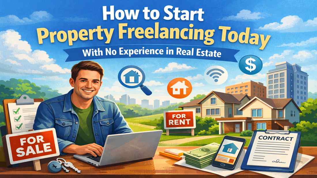 How to start property freelancing with no experience using online real estate skills